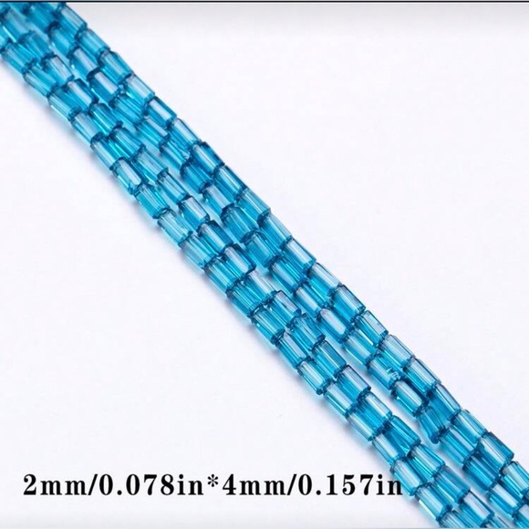 98, 2x4mm Vibrant Faceted Glass Rectangle Spacer Beads | Red | New - Picture 5 of 10